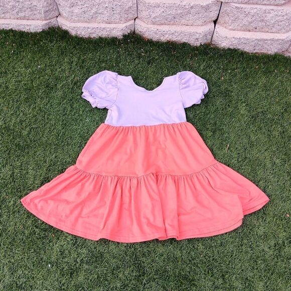 Little girls, Dot Dot Smile girls tier bell sleeve dress - Picture 8 of 15